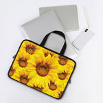 Yellow Sunflower Print Laptop Sleeve With Handle