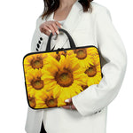Yellow Sunflower Print Laptop Sleeve With Handle