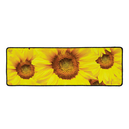 Yellow Sunflower Print Long Kitchen Mat