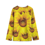 Yellow Sunflower Print Long Sleeve Short Coat