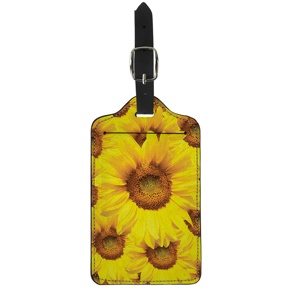 Yellow Sunflower Print Luggage Tag
