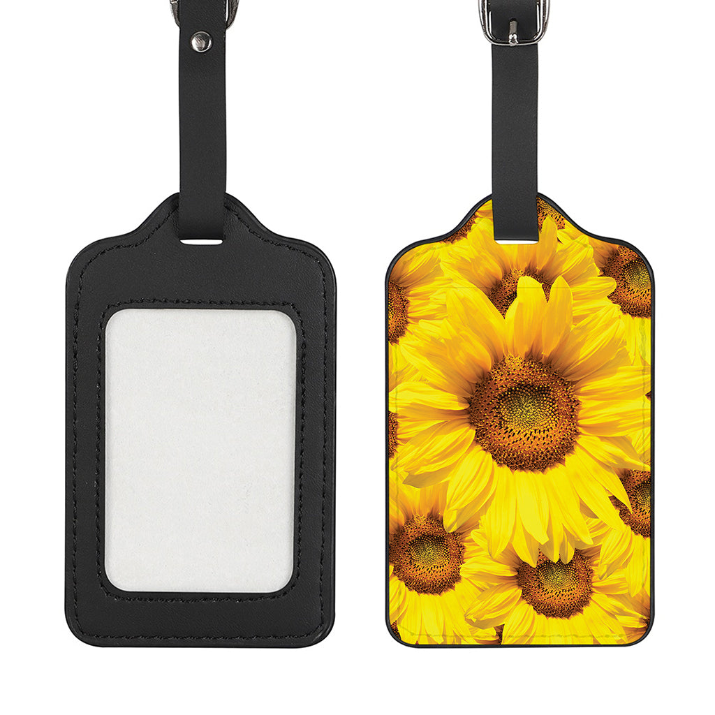 Yellow Sunflower Print Luggage Tag
