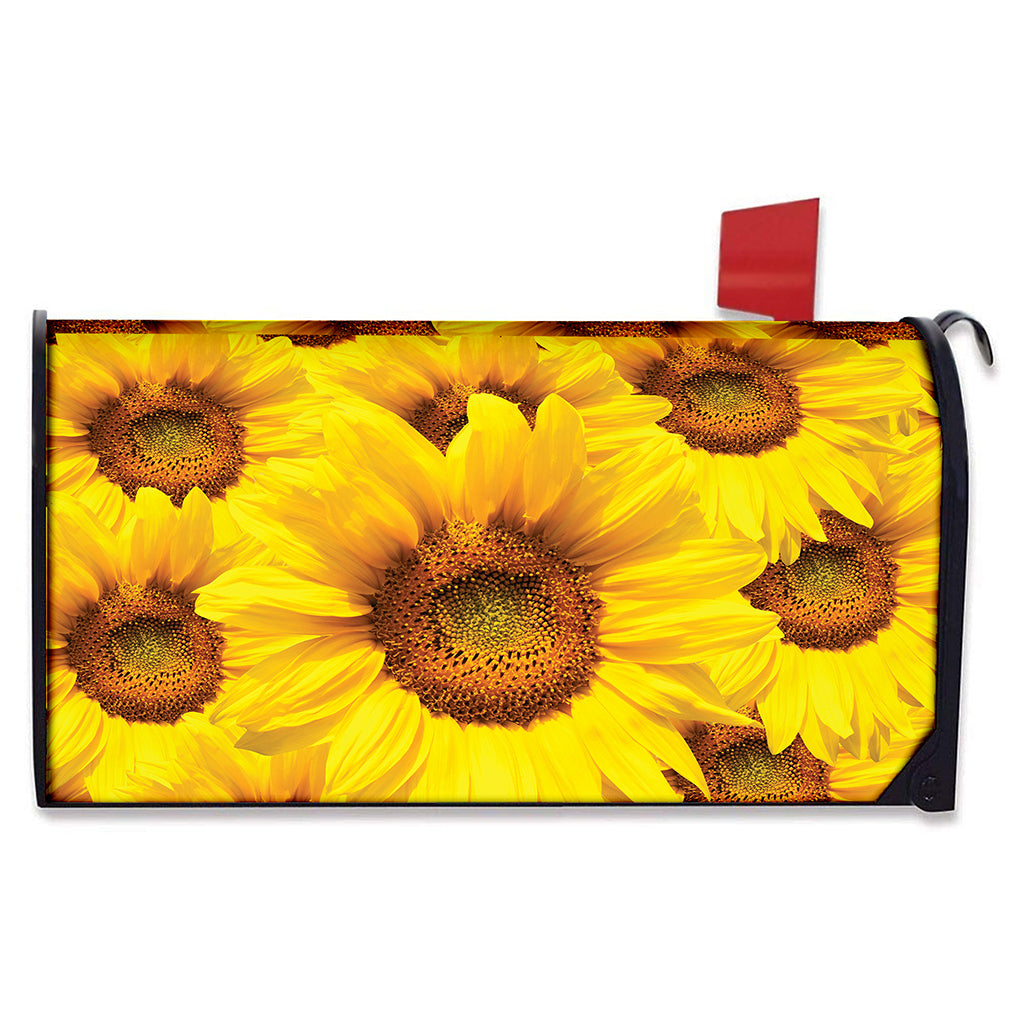 Yellow Sunflower Print Mailbox Cover