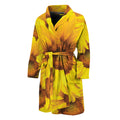 Yellow Sunflower Print Men's Bathrobe