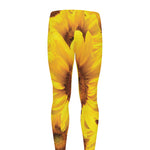 Yellow Sunflower Print Men's leggings