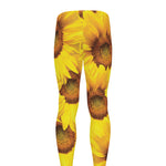 Yellow Sunflower Print Men's leggings