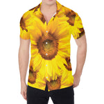 Yellow Sunflower Print Men's Shirt