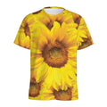 Yellow Sunflower Print Men's Athletic T-Shirt