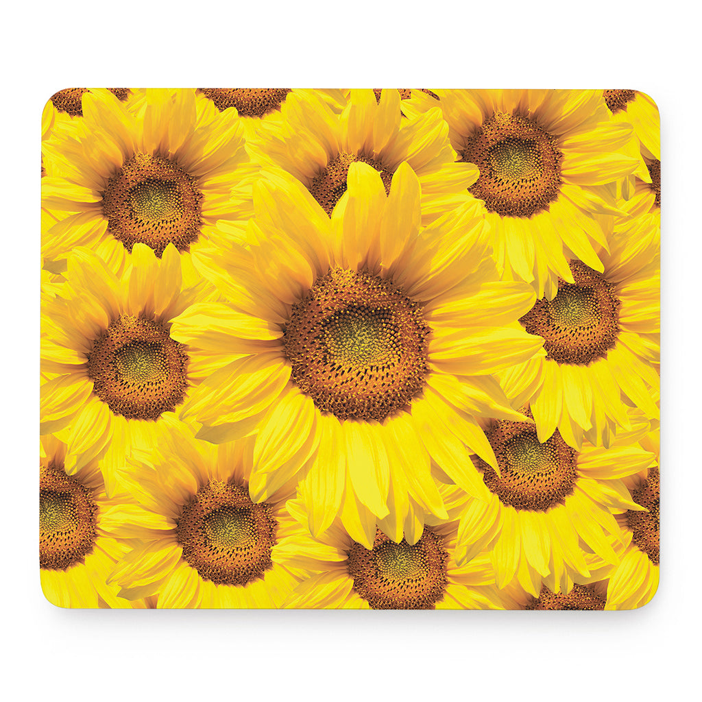 Yellow Sunflower Print Mouse Pad