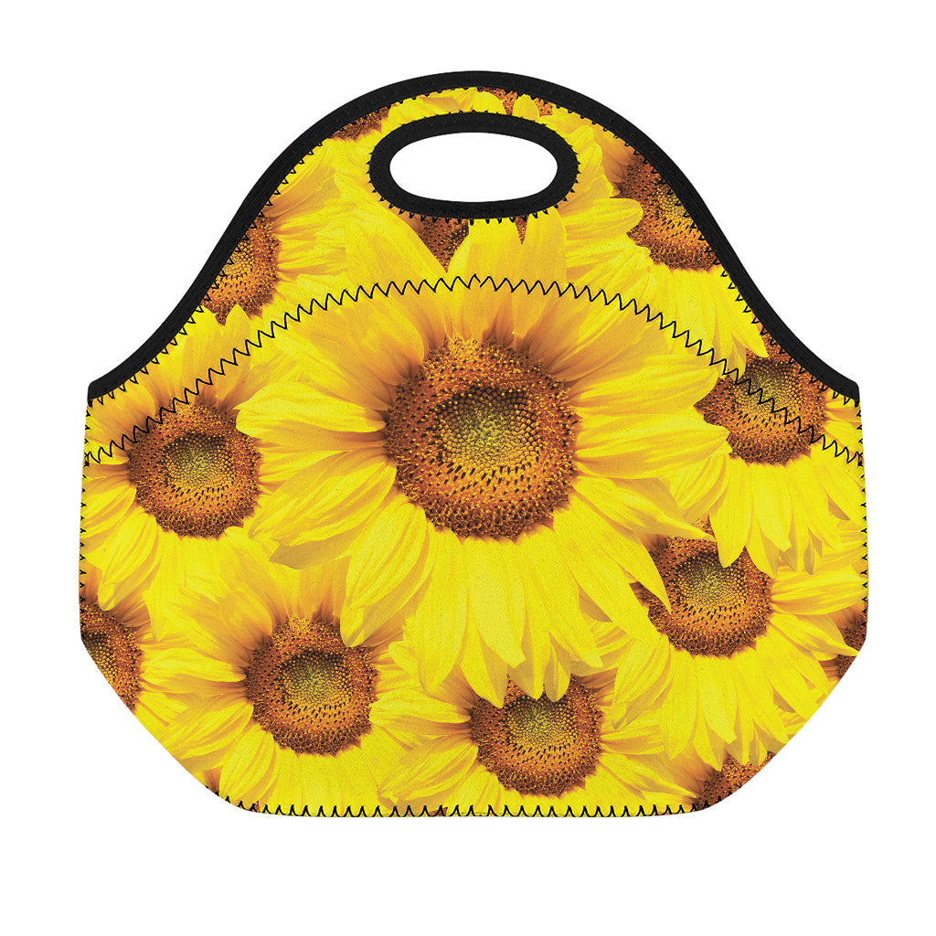Yellow Sunflower Print Neoprene Lunch Bag