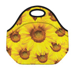 Yellow Sunflower Print Neoprene Lunch Bag