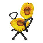Yellow Sunflower Print Office Chair Cover