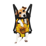 Yellow Sunflower Print Pet Carrier Backpack