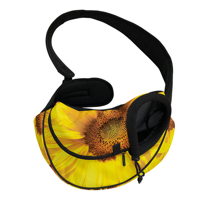 Yellow Sunflower Print Pet Sling Carrier