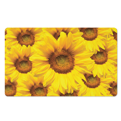 Yellow Sunflower Print Polyester Doormat