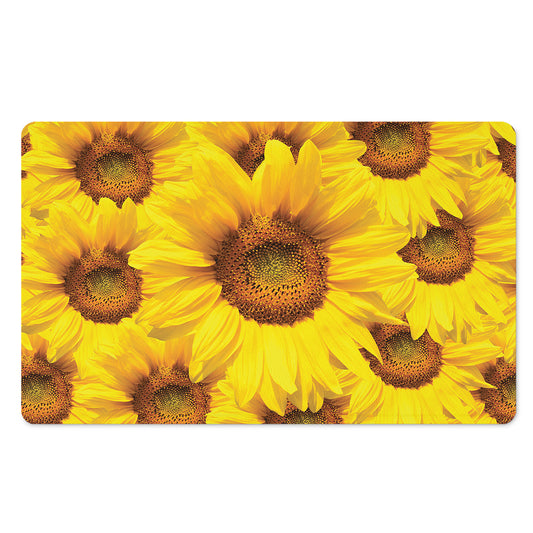 Yellow Sunflower Print Polyester Doormat