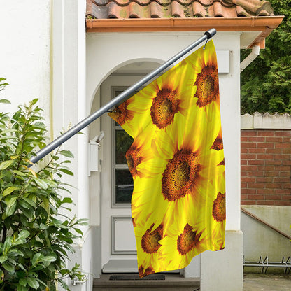 Yellow Sunflower Print Polyester Flag