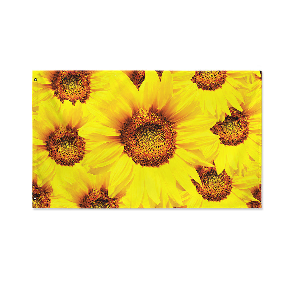 Yellow Sunflower Print Polyester Flag
