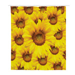 Yellow Sunflower Print Polyester Shower Curtain