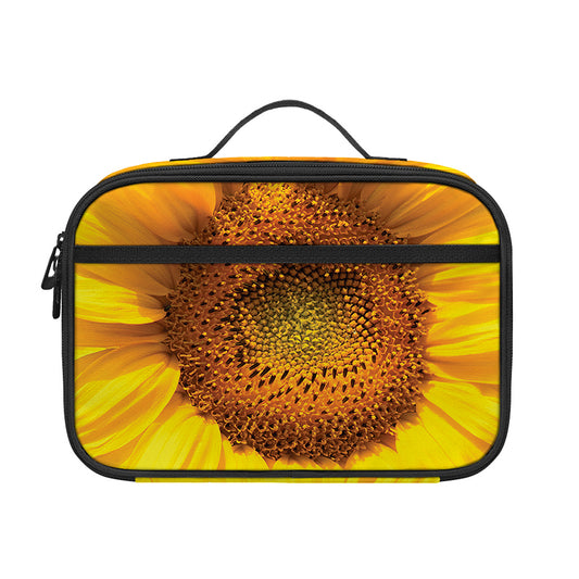 Yellow Sunflower Print Portable Lunch Bag