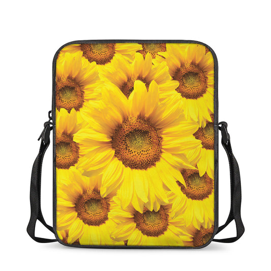 Yellow Sunflower Print Rectangular Crossbody Bag