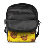 Yellow Sunflower Print Rectangular Crossbody Bag