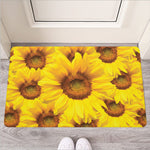 Yellow Sunflower Print Rubber Doormat