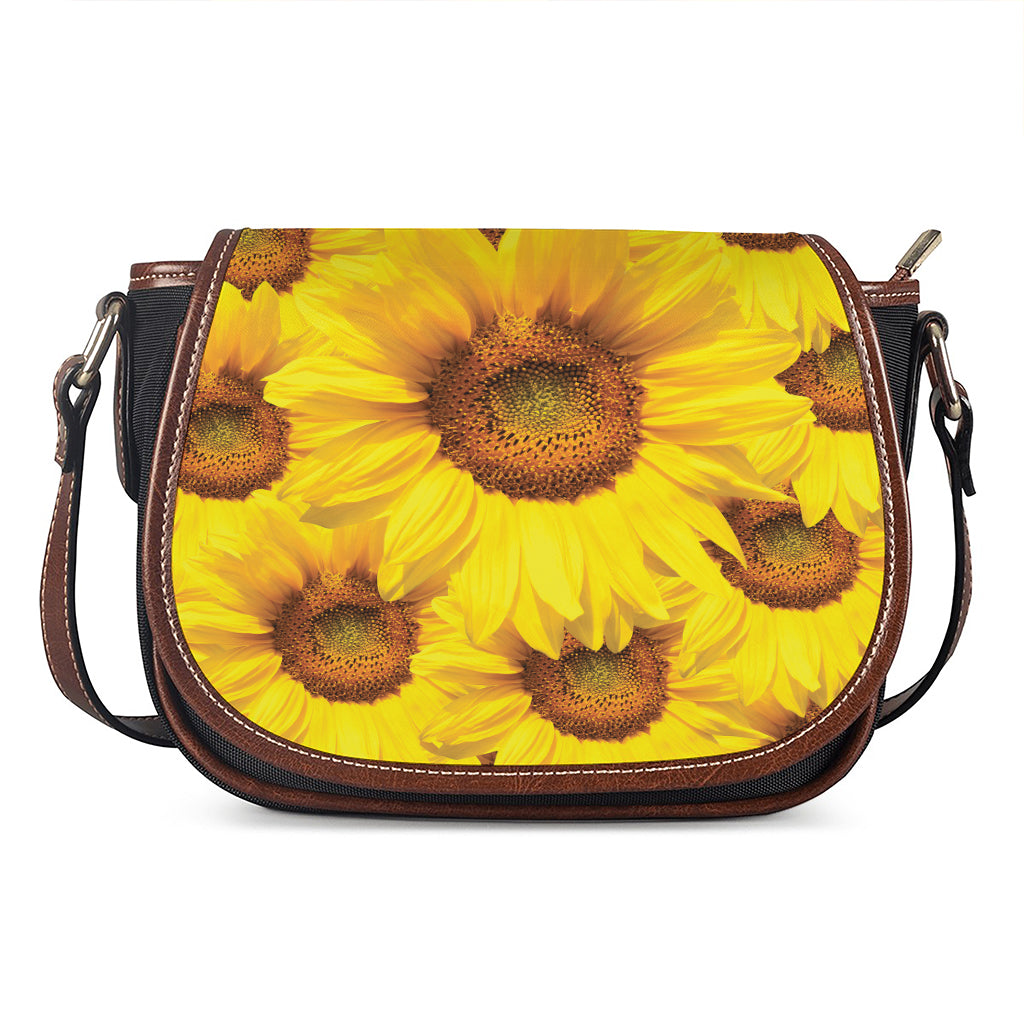 Yellow Sunflower Print Saddle Bag