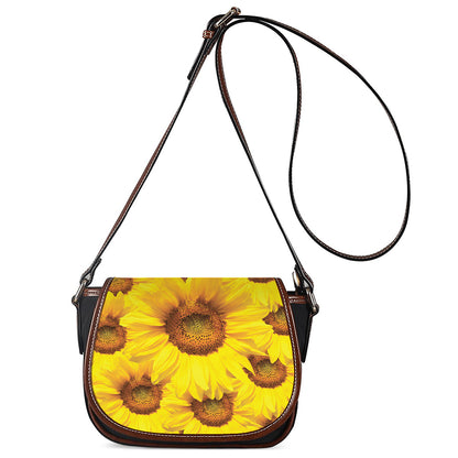 Yellow Sunflower Print Saddle Bag
