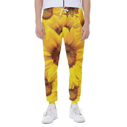 Yellow Sunflower Print Scuba Joggers