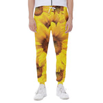 Yellow Sunflower Print Scuba Joggers