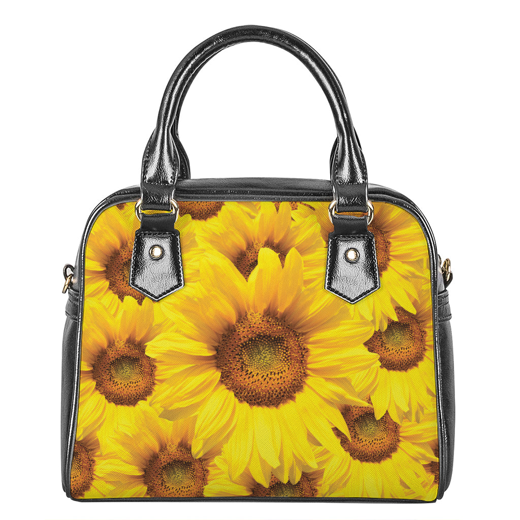 Yellow Sunflower Print Shoulder Handbag