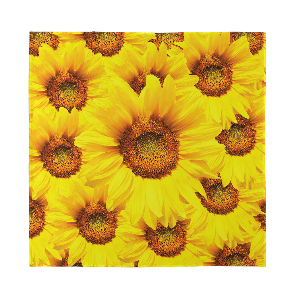 Yellow Sunflower Print Silk Bandana