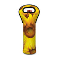 Yellow Sunflower Print Single Neoprene Wine Tote