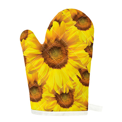 Yellow Sunflower Print Single Oven Mitt