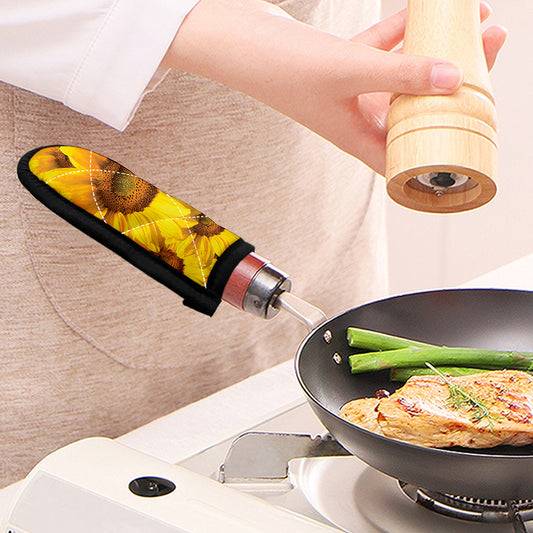 Yellow Sunflower Print Skillet Handle Cover