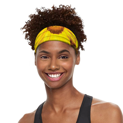 Yellow Sunflower Print Sports Headband