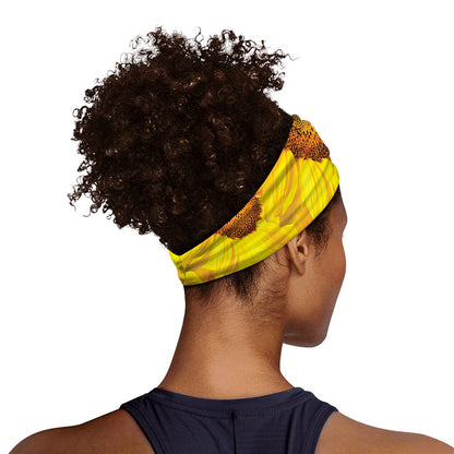 Yellow Sunflower Print Sports Headband