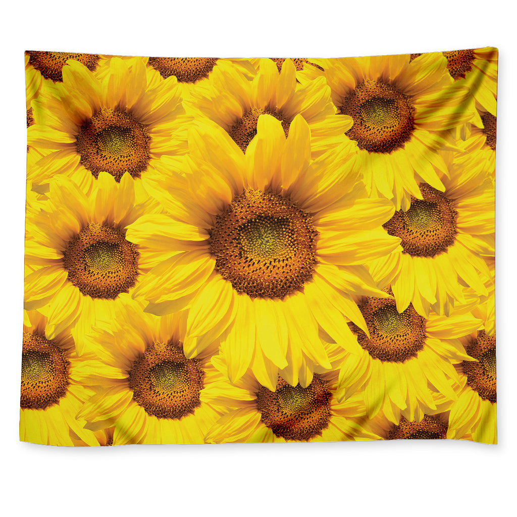 Yellow Sunflower Print Tapestry