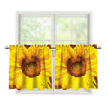 Yellow Sunflower Print Tier Curtains