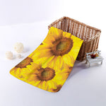 Yellow Sunflower Print Towel