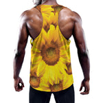 Yellow Sunflower Print Training Tank Top