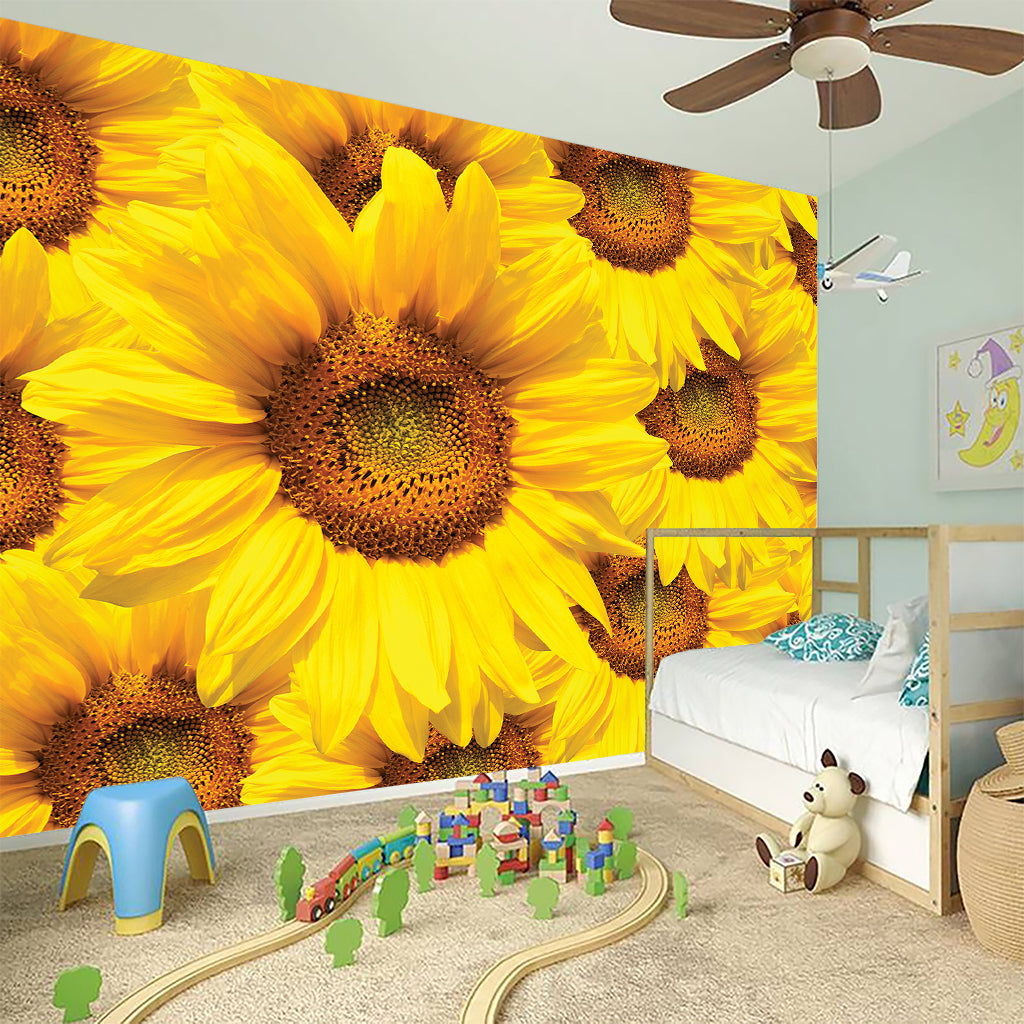 Yellow Sunflower Print Wall Sticker