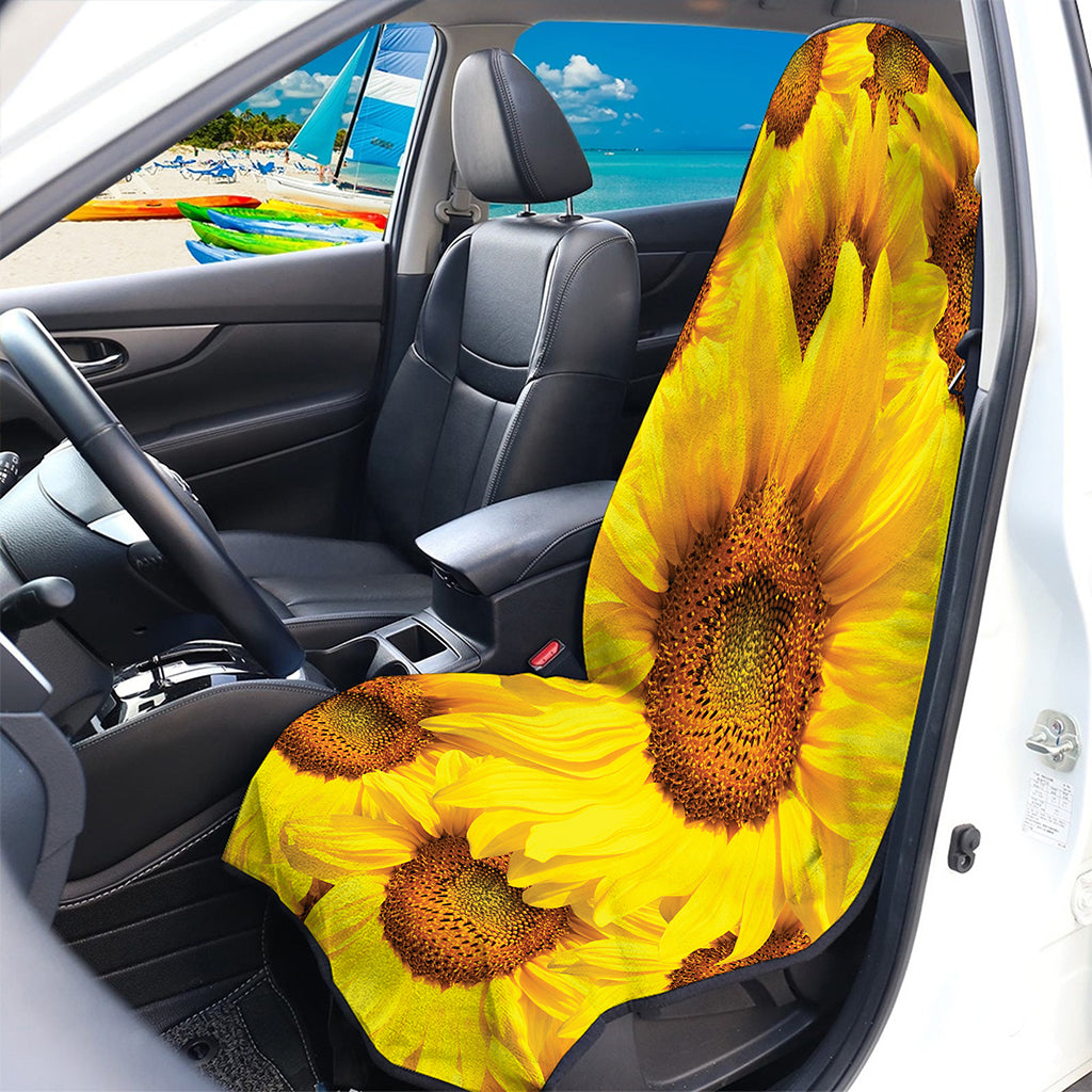 Yellow Sunflower Print Waterproof Car Seat Cover