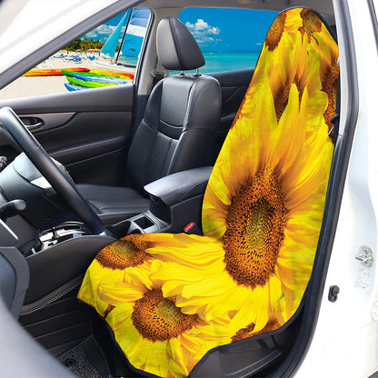 Yellow Sunflower Print Waterproof Car Seat Cover