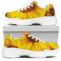 Yellow Sunflower Print White Chunky Shoes