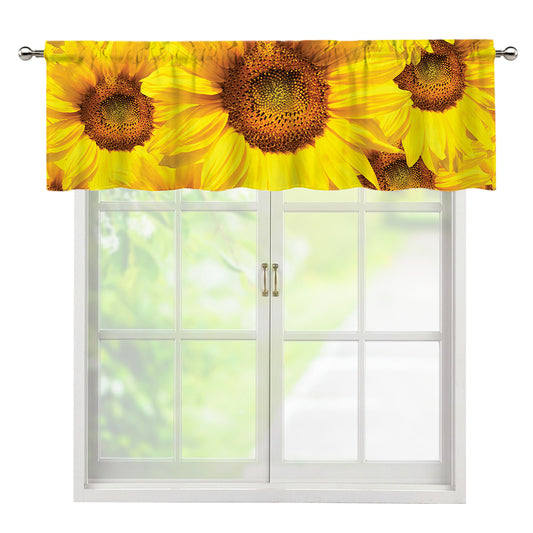 Yellow Sunflower Print Window Valance