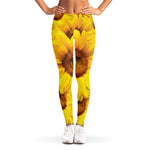Yellow Sunflower Print Women's Leggings