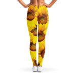 Yellow Sunflower Print Women's Leggings