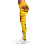 Yellow Sunflower Print Women's Leggings